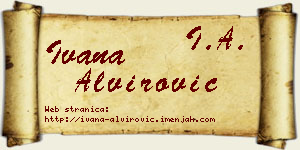 Ivana Alvirović vizit kartica